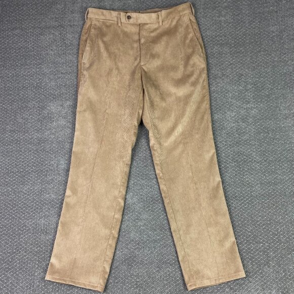 Peter Millar Nanoluxe Corduroy Pants Men's 34 x 31 Tan Brown Golf Chino B91 - Picture 1 of 13